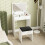Homcom HOMCOM Dressing Table Set Padded Stool with Flip-up Mirror Multi-purpose - White 1