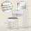 Homcom HOMCOM Dressing Table Set Padded Stool with Flip-up Mirror Multi-purpose - White 3