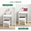 Homcom HOMCOM Dressing Table Set Padded Stool with Flip-up Mirror Multi-purpose - White 4