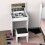 Homcom HOMCOM Dressing Table Set Padded Stool with Flip-up Mirror Multi-purpose - White 9