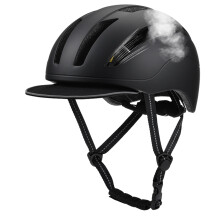 Adjustable headgear for adults, outdoor sports, black, helmet, ventilated, with chin strap for snowboarding, riding