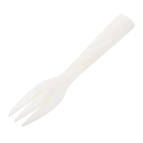 Dessert Fork Shell Design RoundHandle Ice Shell Finish Natural Color Easy Clean Tableware 1.0 g