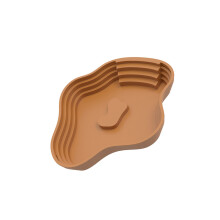 Grand récipient de bain pour animaux à coque-Marron clair petit