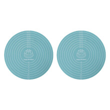 Tapis de cuisine en Silicone, 2 pièces, pour la-Bleu paon