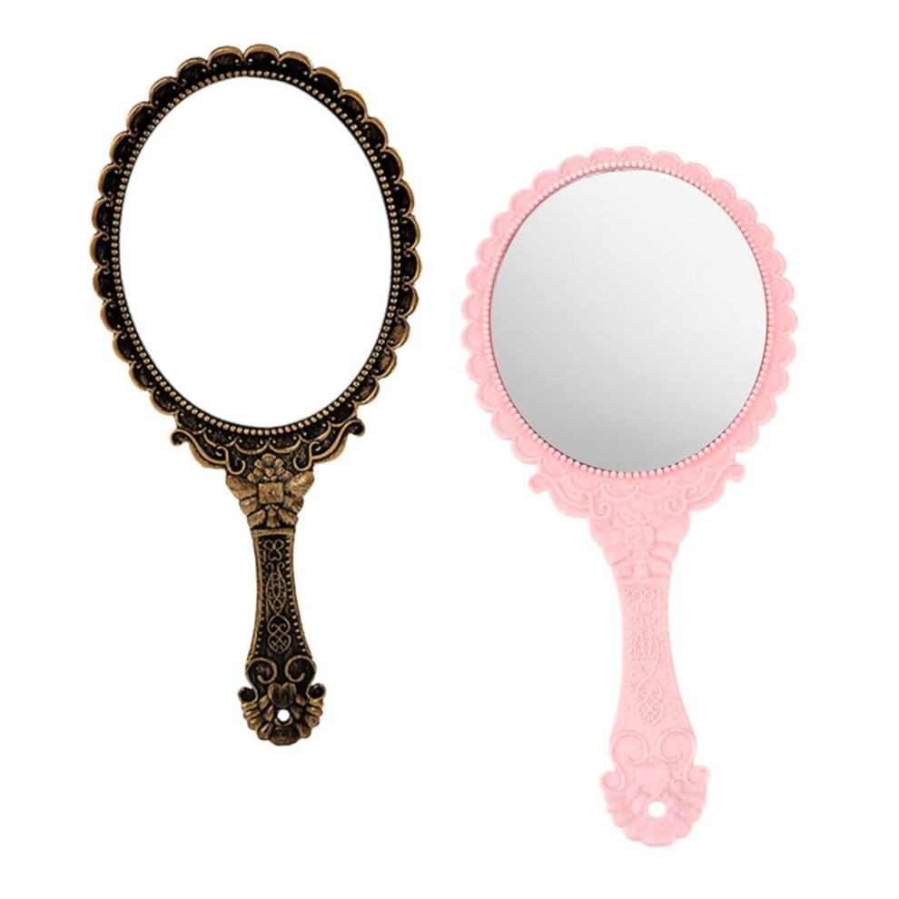 Small hand mirror 2pack â Stylish multifunctional travel mirror perfect for girls women and makeup artists