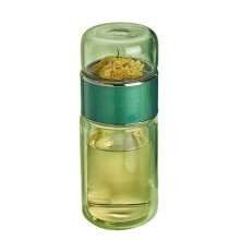 Portable Teas Brewing Cup Stylish Double Wall-Emerald 280ml