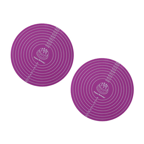 2 Dishwasher Safe Silicone Cake Decorating Mat With-Purple