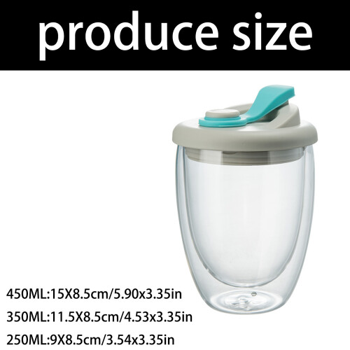 Temperatures Resistant Drinking Glasses With-gray cover 350ML 2