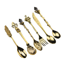 Antique Vintage Stirring Utensils 6 Pack Zincs Alloy-Gold