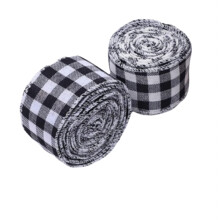 Ruban en lin à carreaux Buffalo vintage, bord renforcé pour une meilleure tenue, 2 rouleaux réutilisables pour une ambiance élégante à la