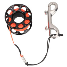 Diving Reel 15m Plastic Finger Spools with Pshaped Hook for Cave Diving Black Wheel