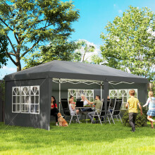 Outsunny 3 x 6m Heavy Duty Gazebo Marquee Party Tent with Storage Bag Grey