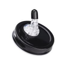 Lebensmittelechte und BPA-freie Einmachglasdeckel, elegante Ausgießer für 70-mm-Gläser für kontrolliertes Ausgießen und Hygiene (Schwarz, 1