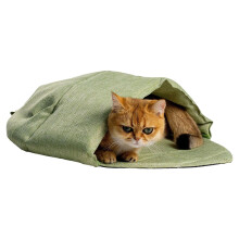 Weiches Blätternest-Katzenbett, maschinenwaschbar, warmes-Grün
