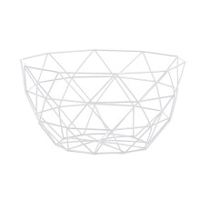 Allsidig oppbevaringskurv, stilig benkeplatedekor, geometrisk metallkurv for innendørs og utendørs bruk, sklisikker bærbar fruktskål 26x26x13,5