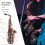 Saxophon, Rot, Antik-E-Messing, Material mit 2
