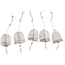 Feeder Basket Stainless Steel Cage Shape Fishing Accessories Pack of 5 (S)
