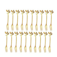 Stainless Steel Flatware 20Piece LeafShape Fork Set Fruit Forks Appetizer Forks Dessert Forks Kitchen Tableware