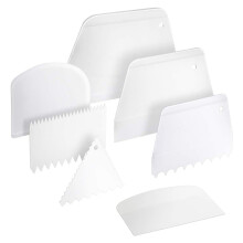 Set zum Glätten von Kuchenglasur, professionelles Backwerkzeug für DIY-Kuchen, 7-teiliges Teigschaber-Set, lebensmittelechter PP-Kunststoff,