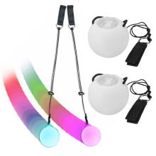 LED POI Juggling Balls, Pack of 2 with Rainbow Colours Strobe Effect