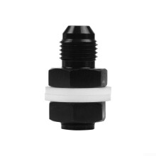 AN6 Aluminum Bulkhead Fitting Fuel Cell Adapter, Black Anodized LeakProof Connector for Cars