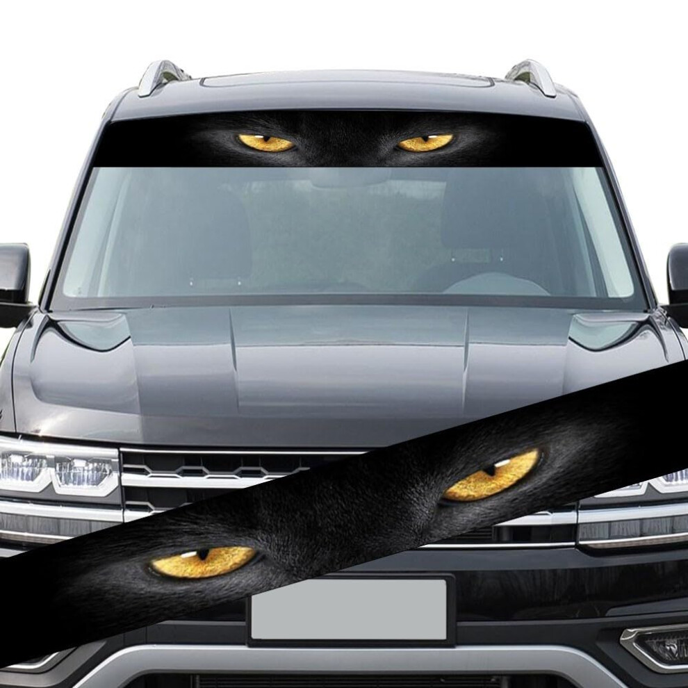 Stylish 3D Car Windshield Stickers, Unique Front And Back Stickers ( Eyes) Yellow 9067246299293