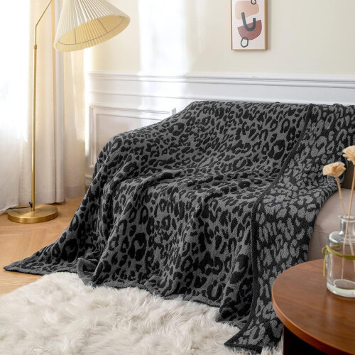 Πολυτελής κουβέρτα με animal print, μοντέρνα απαλή ζεστή κουβέρτα με επένδυση fleece από 2
