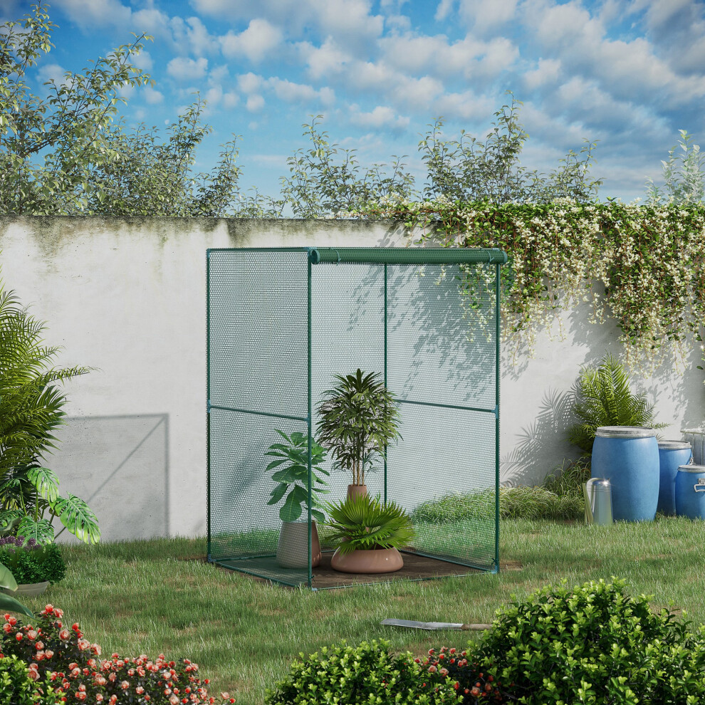 Outsunny Fruit Cage, Plant Protection Tent, 1.2 X 1.2 X 1.8M, Dark/Green