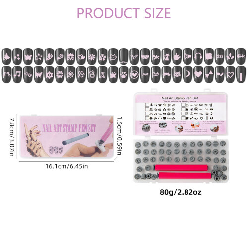 48Pcs Nail Art Stamps Kit Professional DIY Manicure Tools 2