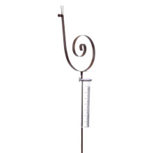 Rain gauge with post, snail rain gauge, precipitation monitoring, metal statue
