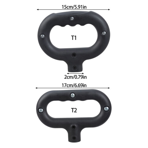 Camping Garden Black Trolley Pull Handle-Circular interface h 1
