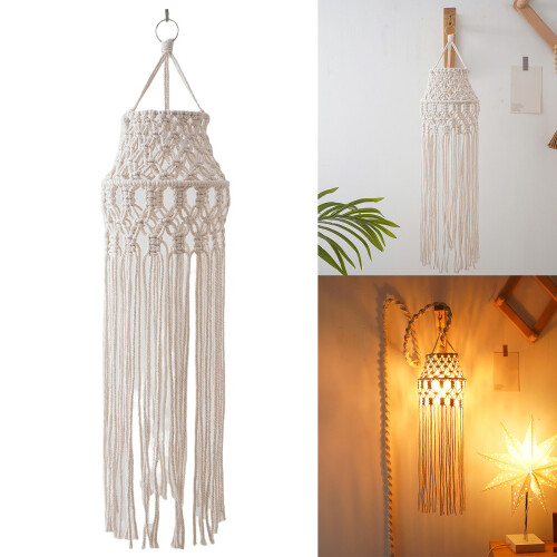 Eleganter handgefertigter Baumwollseil-Lichtschirm mit 2