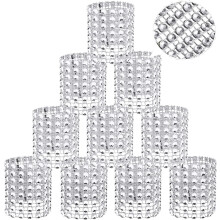 Glänzendes Netzgewebe mit wiederverwendbarem Design, Klettverschluss zum Basteln und Dekorieren, Silber (30 Stück), Kristallglaselemente