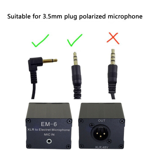 Studiotauglicher XLR-auf-3,5-mm-Elektretmikrofon-Konverter, 1
