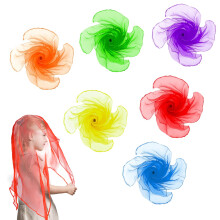 Pack of 6 Colourful Juggling Cloths, 60 x 60 cm Square Chiffon Cloths Set