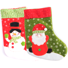 Chaussettes de Noël personnalisées Père Noël, lot de 2, en tissu non tissé avec boucle de suspension pour la décoration de cheminée