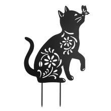 1/2 Stück Katzenpfähle Garten Metall Statue-Schau nach, Katze