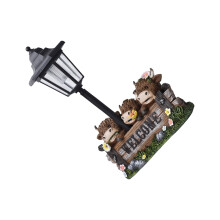 Resin Highlands Cattle Solar Welcome Plaque-Welcome to cow