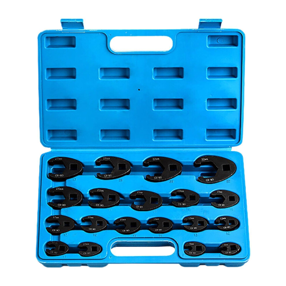 Crowfoot Wrench Set 19Piece, Metric 824 Mm, Open End, Professional Nut Wrench Set, Tools 9323874472669