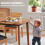 Homcom HOMCOM 150 cm Rectangular Dining Table with Solid Wood Frame, Light Brown 6