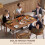 Homcom HOMCOM 150 cm Rectangular Dining Table with Solid Wood Frame, Light Brown 5