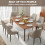 Homcom HOMCOM 150 cm Rectangular Dining Table with Solid Wood Frame, Light Brown 4
