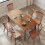 Homcom HOMCOM 150 cm Rectangular Dining Table with Solid Wood Frame, Light Brown 8