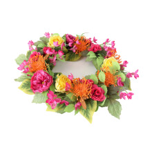 Künstlicher Blumenkranz, Haustürkranz, Frühlingskranz für