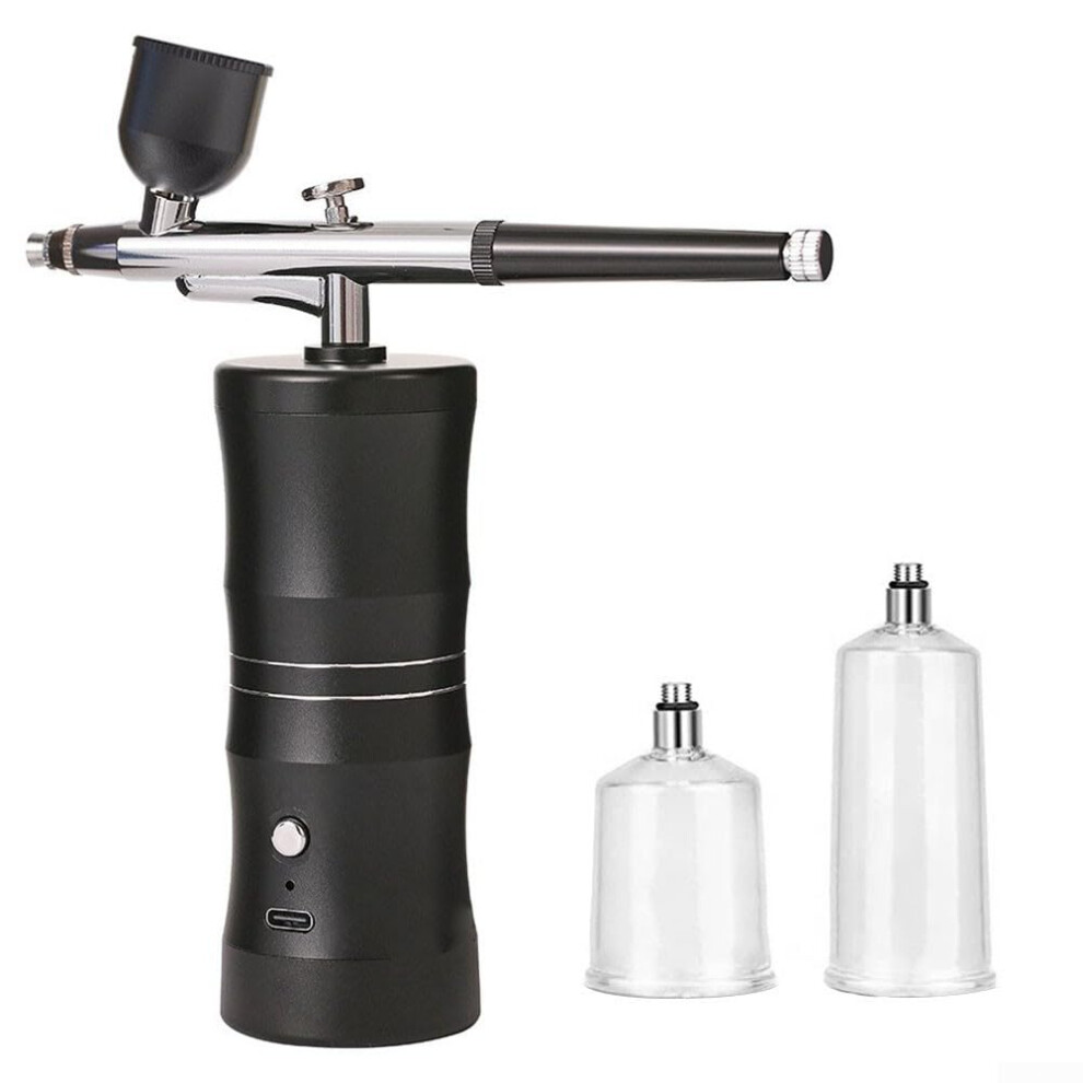 Cordless Airbrush Set with Three Speed Settings,  for Car Painting, Nail Art and More Creative Endeavors (Black)