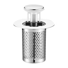 Bouchon de vidange de lavabo escamotable, réservoir d'eau à fermeture par pression avec panier filtrant en acier inoxydable, récupérateur de
