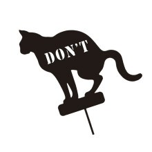 Panneau de cour en fer pour chiens/chats, ne fait pas caca,-chat