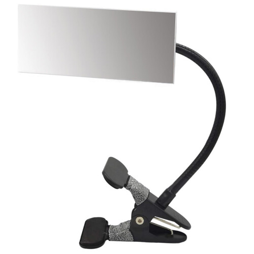 Compact Clip On Rectangular/Round Safety Mirror 360 Degree Adjustable for Office Desk or Cabin Surrounding Consciousness Square