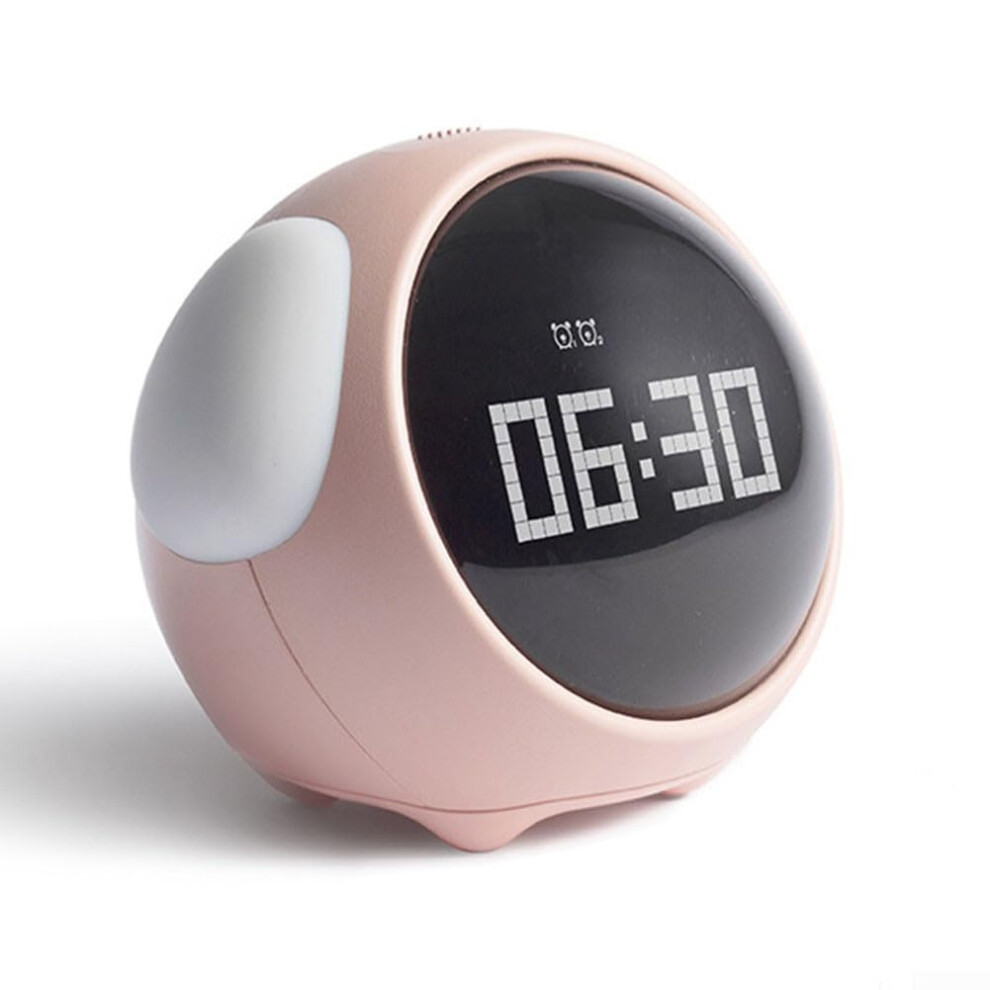 Expression Kids Alarm Clock Voice Night Dual Alarms 1500Mah Battery Adjustable Brightness And Display Light/Pink