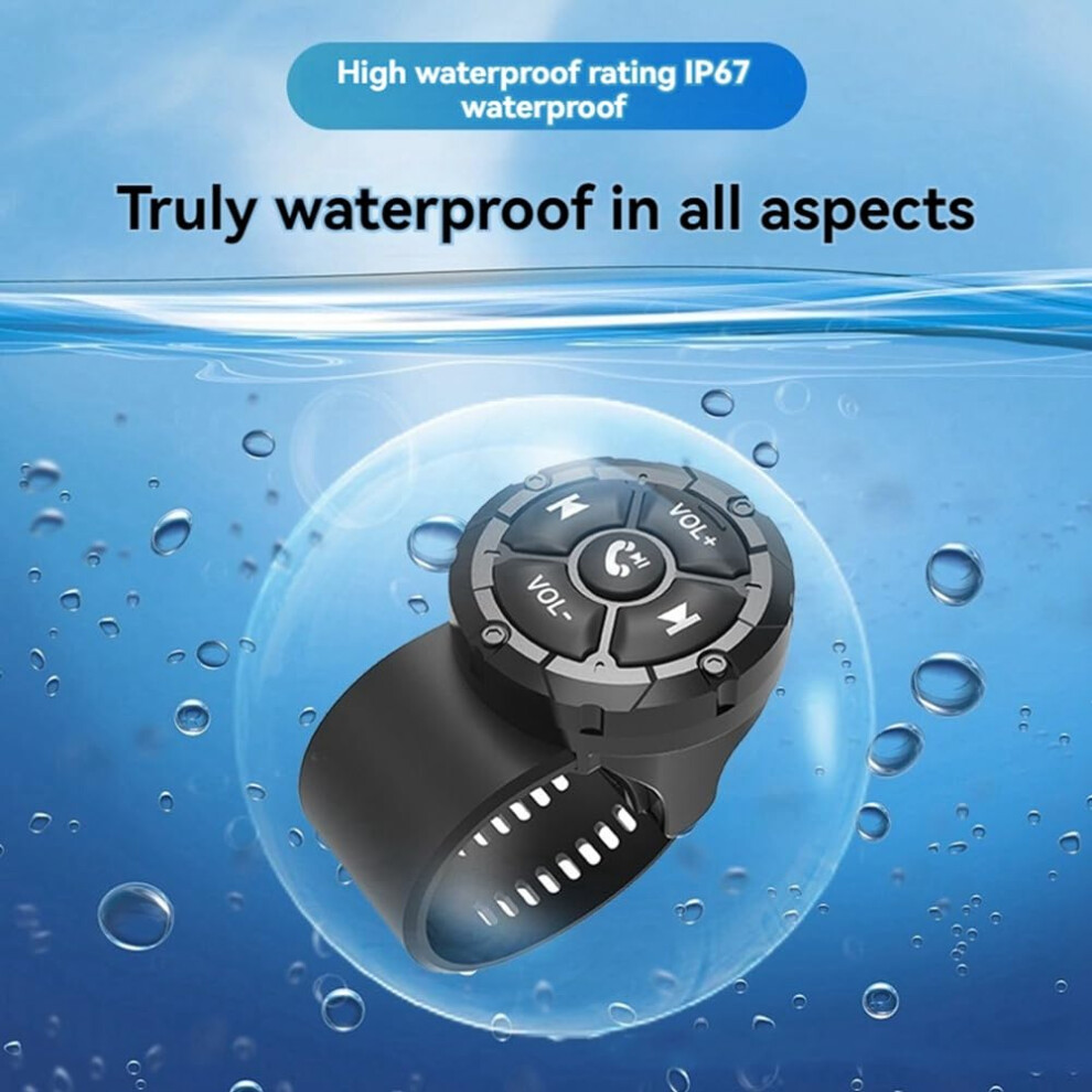 Car Steering Wheel Control Bluetooth Remote 5 Keys Motorcycle Handlebar Media Controller Helmet Earphone Compatible 9119770103451